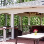 Covered Open Porch with Composite Deck, Lighted Rail
