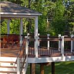 Covered Porch with Composite Deck with Lighted Stairs