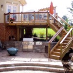 Outdoor Kitchen with Stone Steps