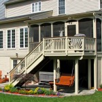 Screened Porch Addition, Composite Decking and Rail Cap with Stairs to Paver Patio