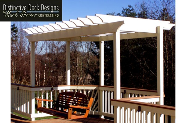 pergola swing as part of backyard deck design