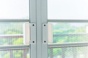 screen doors on a porch or deck to keep bugs out