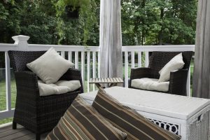 outdoor drapes as a backyard feature to create privacy on a deck or patio