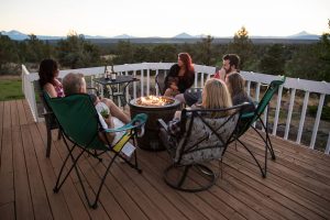 Friends enjoy dinner on a Northern Virginia deck