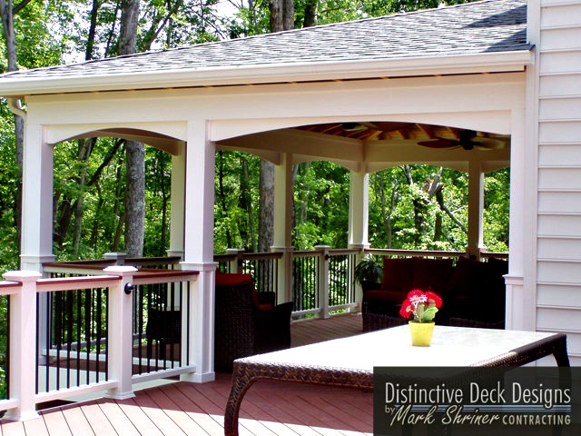 Pavilion as a shade structure on a deck