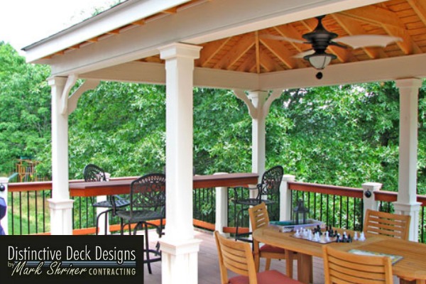 Covered patio design on a Northern Virginia deck