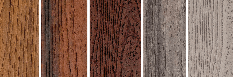 Swatches of Trex decking colors