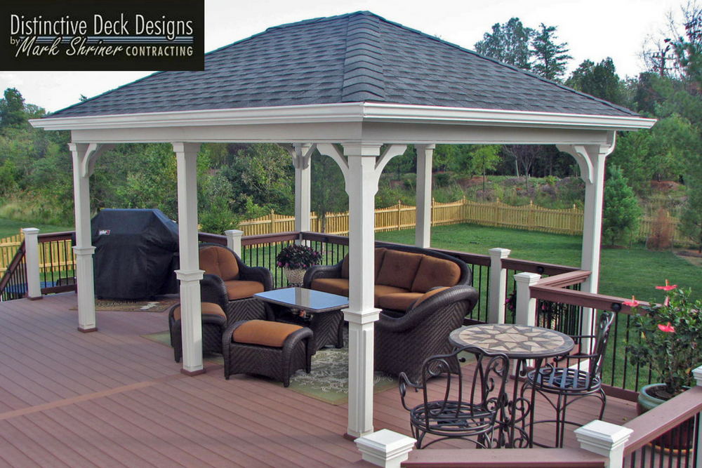 Covered composite deck design in Northern Virginia