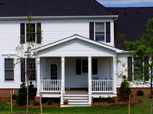 Front porch with portico installed in Fairfax, VA